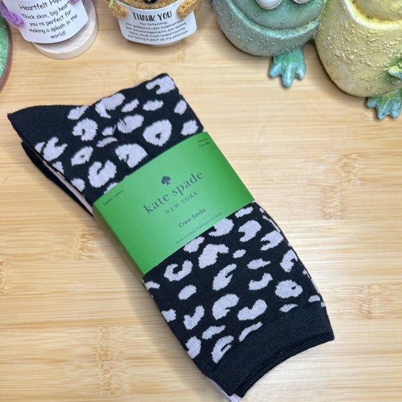 kate spade Accessories - kate spade New York CheetahPrint Crew Socks 3 pack. New sz 4-10